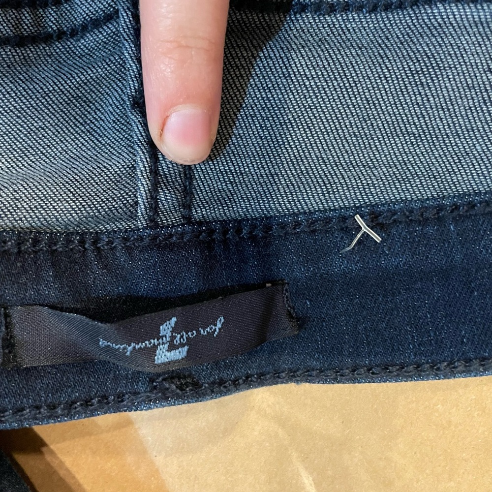 7 For All Mankind Dark Indigo Flare Jeans - Picture 6 of 7